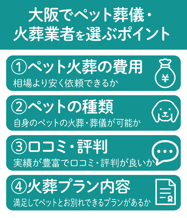 大阪のペット火葬・葬儀業者の選び方