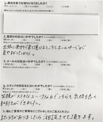 東京都江戸川区30代女性のアンケート画像