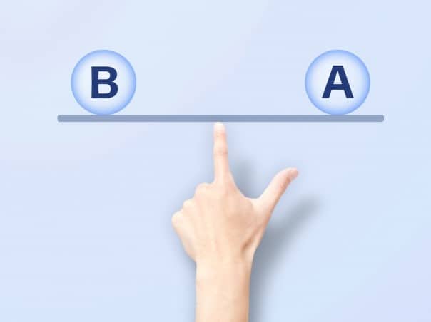 A社かB社を選択する指