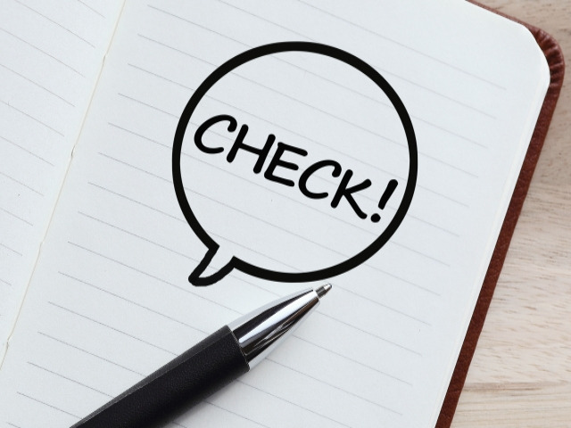 ノートにcheck!の文字